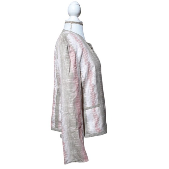 City Girl 2 Pc Women's set Jacket & Blouse Snake Print Pink Multi Color Sz Large - Picture 9 of 11